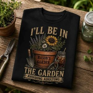 Personalized I’ll Be In The Garden Avoiding Adulting T Shirt