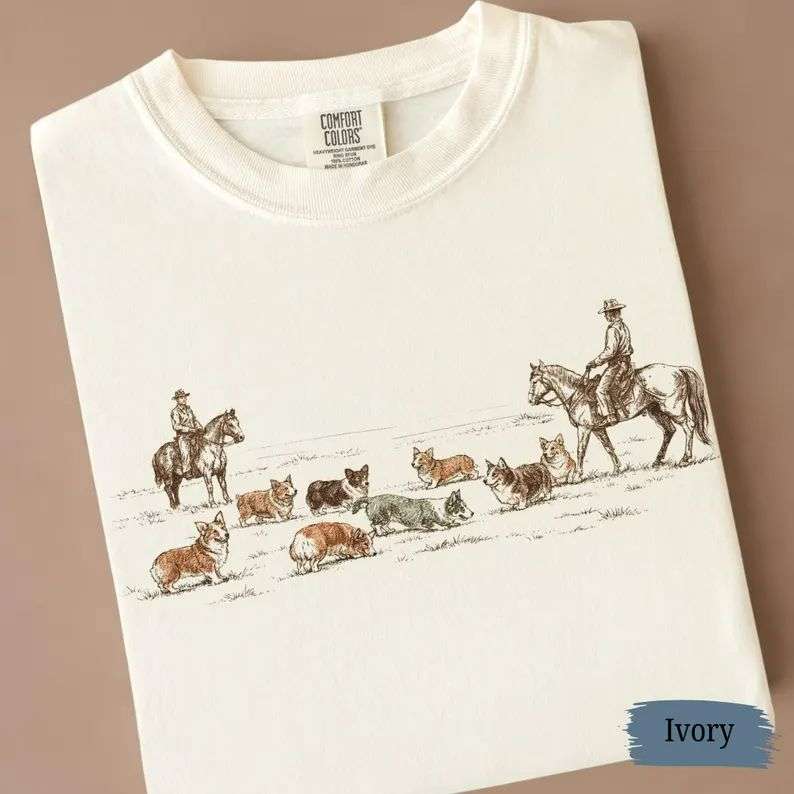 Western Corgi Roundup Shirt Country Sweatshirt Western Corgi Roundup Shirt Country Sweatshirt