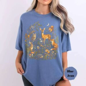 Woodland Animals T-Shirt, Vintage Forest Wildlife Tee